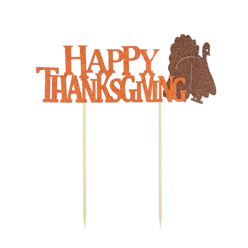 Thanksgiving Cake Topper Happy Thanksgiving Turkey Cupake Topper Party Cake Food Picks Dessert Decoration