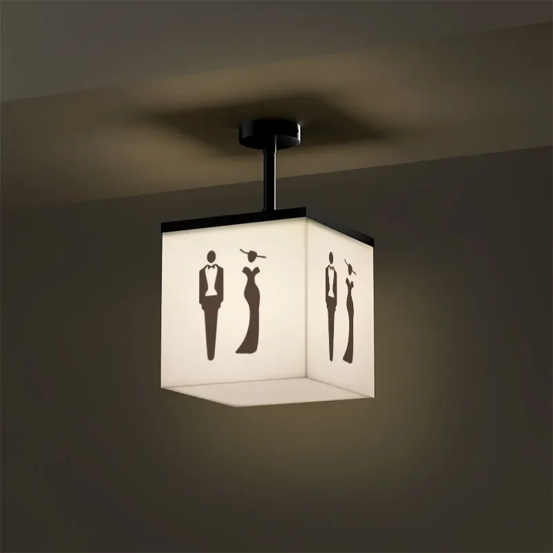 Acrylic Hanging Light Box Luminous Toilet Sign for Bathroom Shopping Mall Supermarket Display LED Illuminated Wall Decor