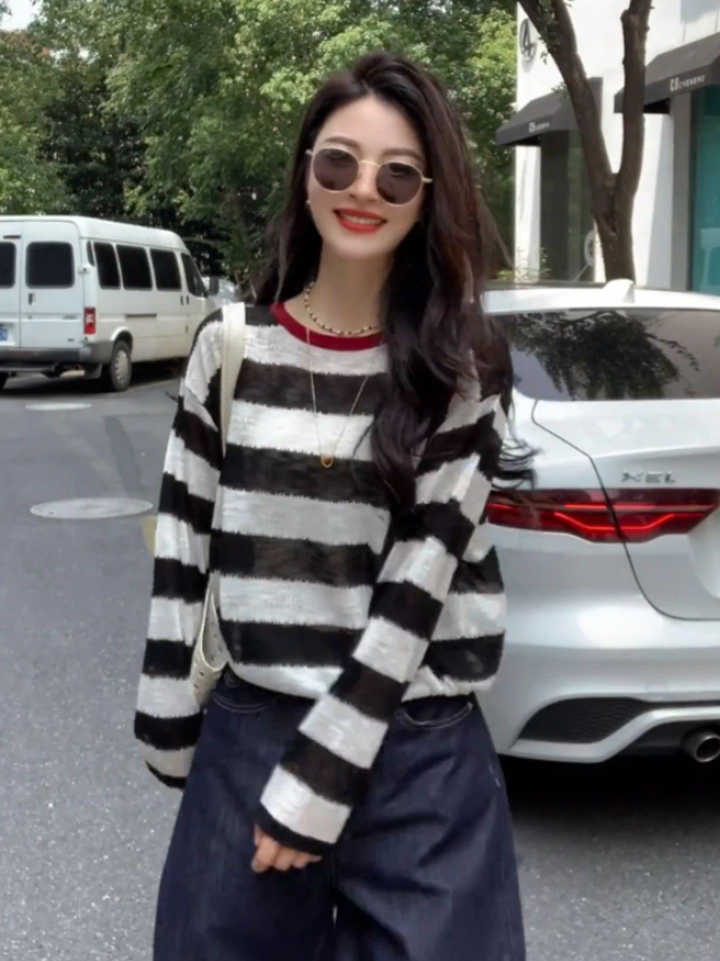 

Летняя трикотажная футболка с длинным рукавом для повседневной носки, дышащая, в полоску, с защитой от солнца, модная, в корейском стиле, свободного кроя