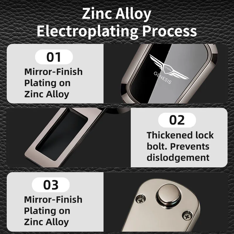 Genesis مقعد السيارة حزام موسع كليب مشبك سبائك الزنك حزام الأمان تمديد إدراج قفل للقيادة مريحة #6