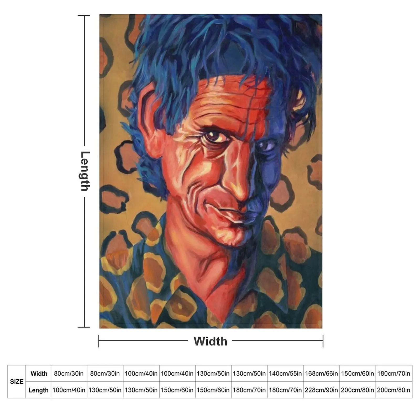 Keith Richards Throw Blanket couch cozy soft plush fuzzy picnic outdoor blanket