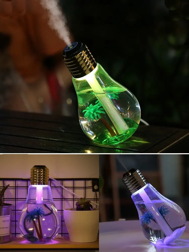 400ml Ultrasonic Humidifier Quiet Operation with Color Changing LED Light Night Light USB Air Humidifier Cool Mist for Home Offi