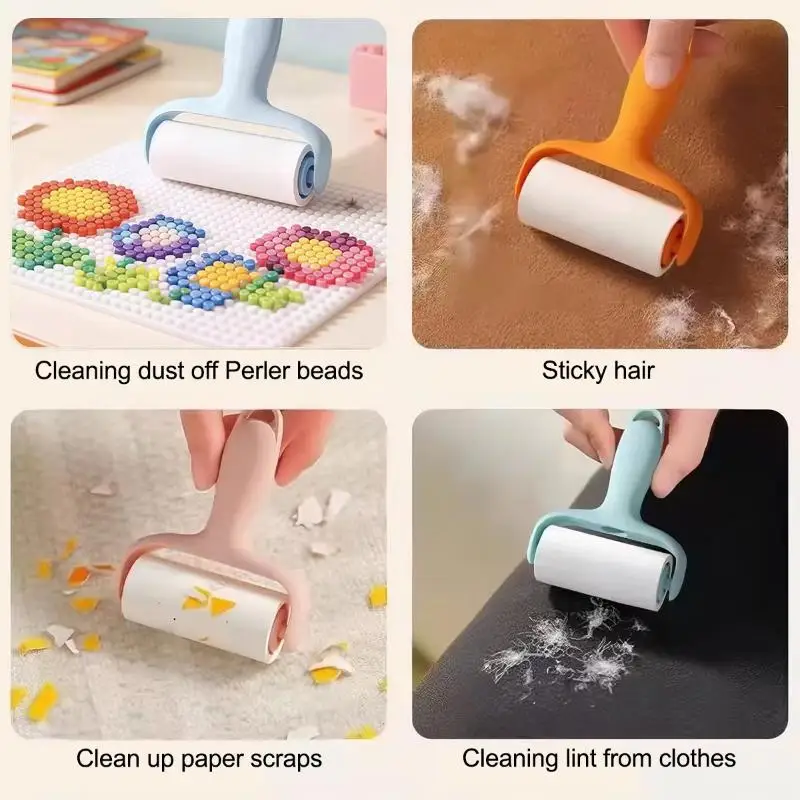 Salon Grade Lint Remover 1 Set Steel Plate Transfer Stamp Cleaner Lint Roller for Professional Nail Salons