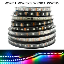 WS2811 WS2812B WS2813 WS2815 5050RGB LED 스트립 조명, 독립 주소 지정 지능형 LED 조명, 1-5m DC5V 12V, 30 60/144 LED/m