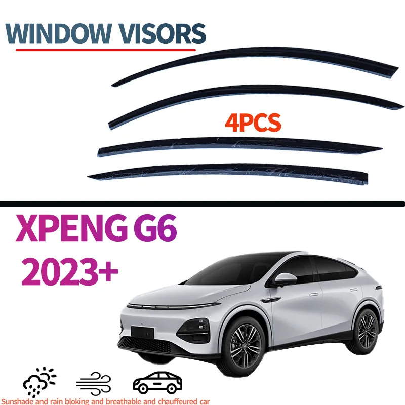 Car Door Visor Window Rain Eyebrow Weathershield For Xpeng G6 2023-2025 Window Visor Sun Visor Shade Cover Deflector Guard