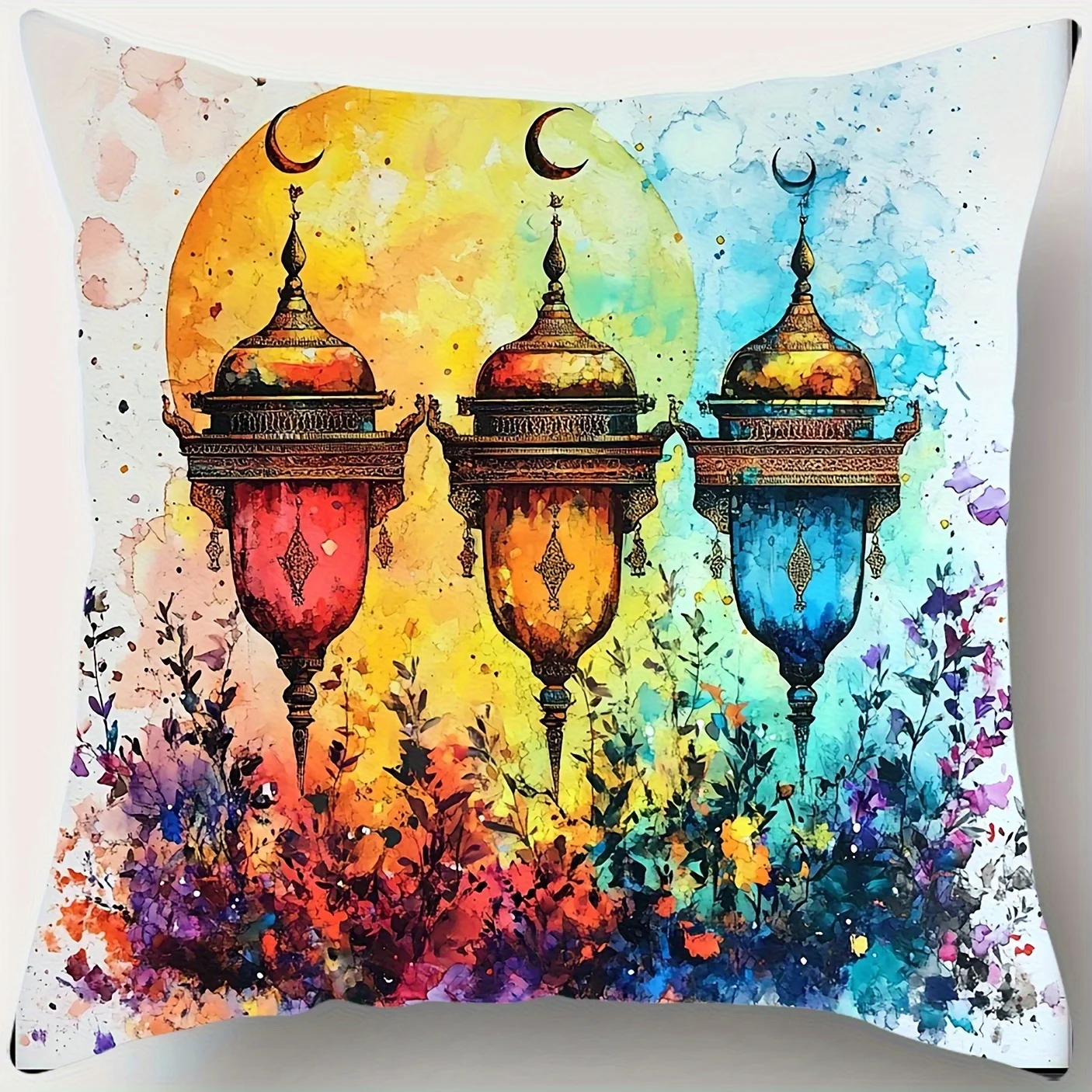 Abstract star pattern digital printing pillow cover Short plush Suitable living rooms bedrooms sofas throw cushion cover 4pcs