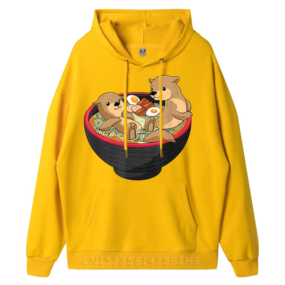 Kawaii Otter Japanese Ramen Noodles Soup Otter Lover Designer Clothes Men Christmas Hoodie Pullover