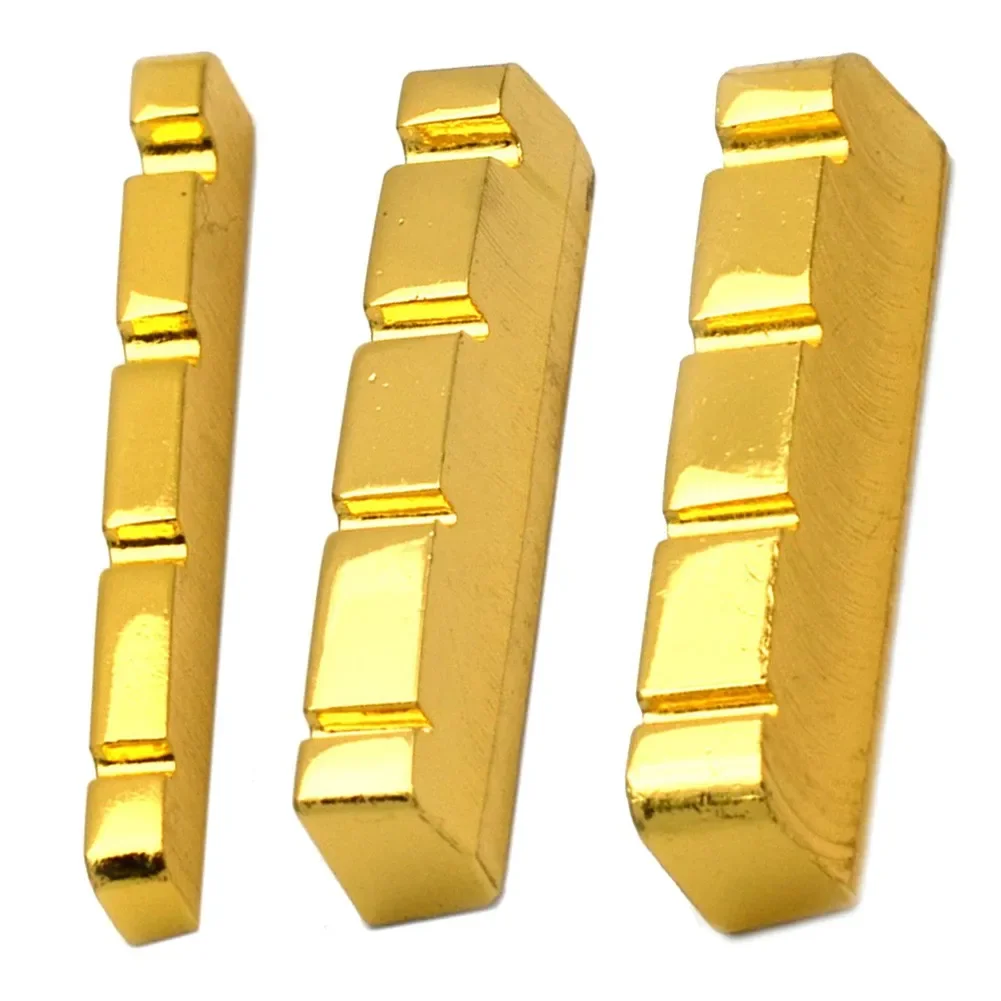 4 String Brass Bass Guitar Nut Slotted Brass Gold Plated Electric Bass Guitar Nut 38/42mm Musical Instruments Guitar Parts