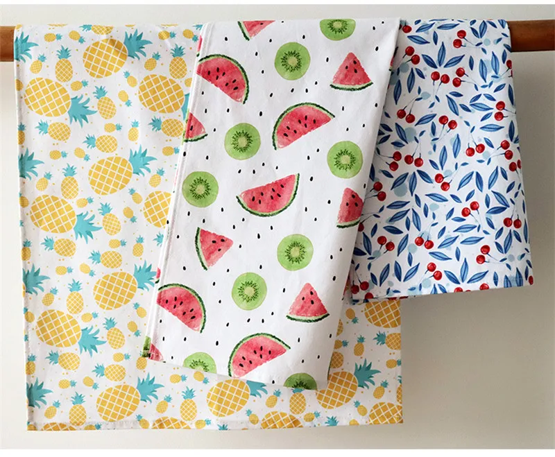 2 Teile/satz 45x65cm Gedruckt Reiner Baumwolle Servietten Küche Waffel Tee Handtücher Saugfähigen Gericht Reinigung Tuch – Detail 5
