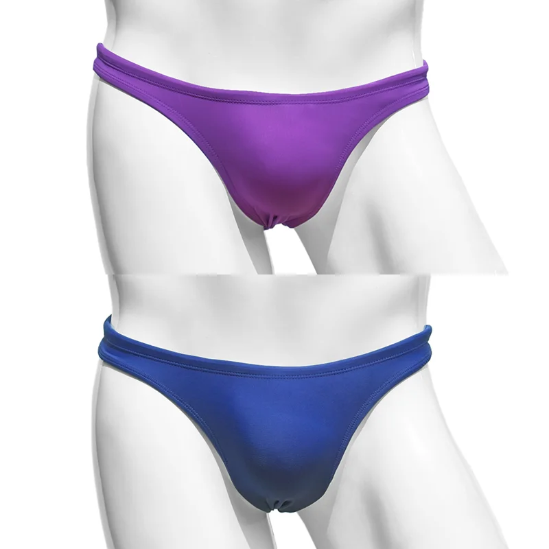 

WJ37 2025 new beach sapphire blue purple sexy low waist men swimwear half pack hip men swimsuits hot gay men bikinis swim briefs