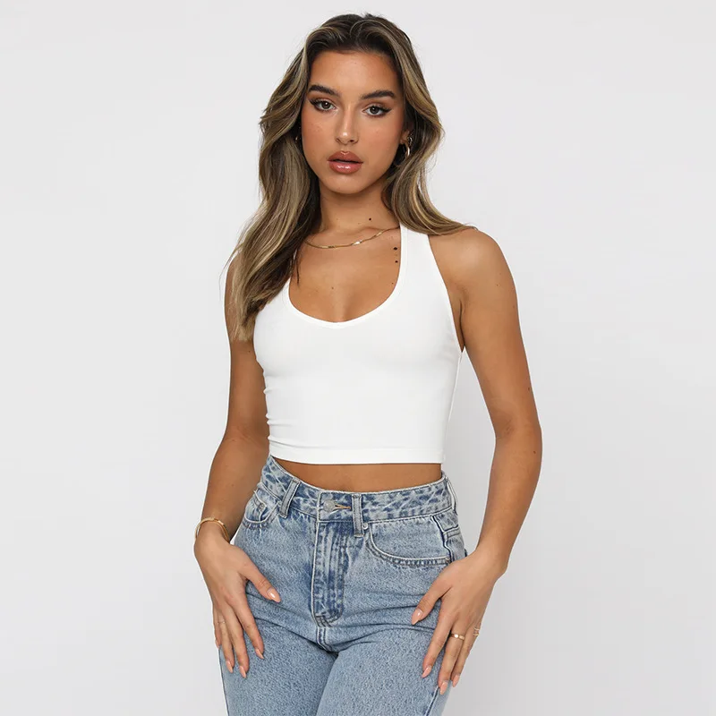 

Женский летний облегающий топ ort Nel V-Ne Bal Vest Pure Color Svel Tank Top Exposures Concepcn Sle