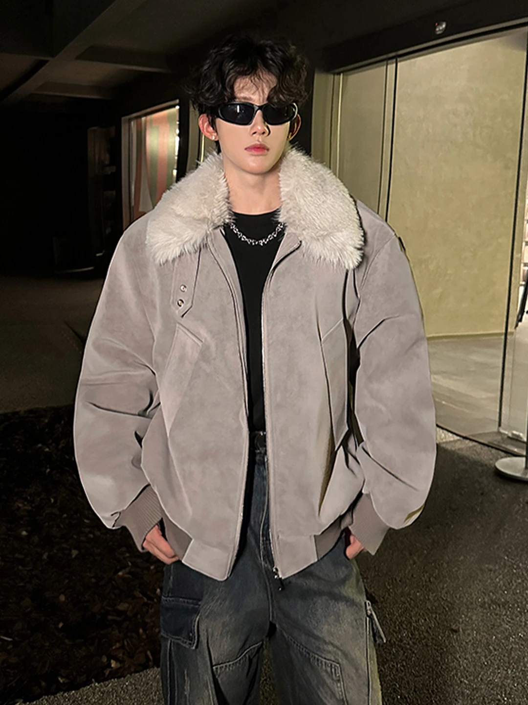 

Ретро-куртка в американском стиле из искусственной кожи с утеплением из овечьего вельвета, теплая хлопковая куртка, модная зимняя верхняя одежда для мужчин, повседневный стиль