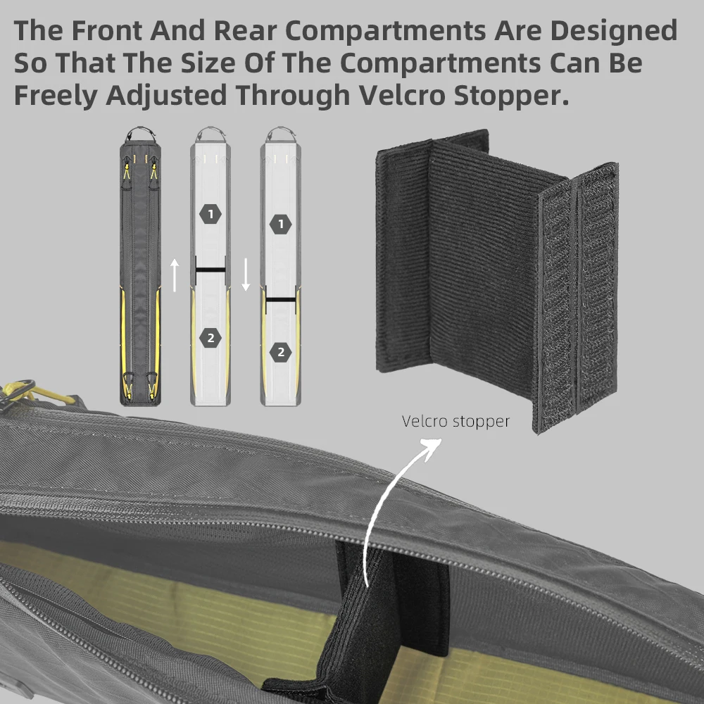 حقيبة علوية بأنبوب لدراجة الراين ، حقيبة إطار أمامي كبيرة لركوب الدراجات ، أقسام منفصلة للدراجات الجبلية ، حصى للطرق ، حصى مقاوم للرذاذ ، طول 44 #5