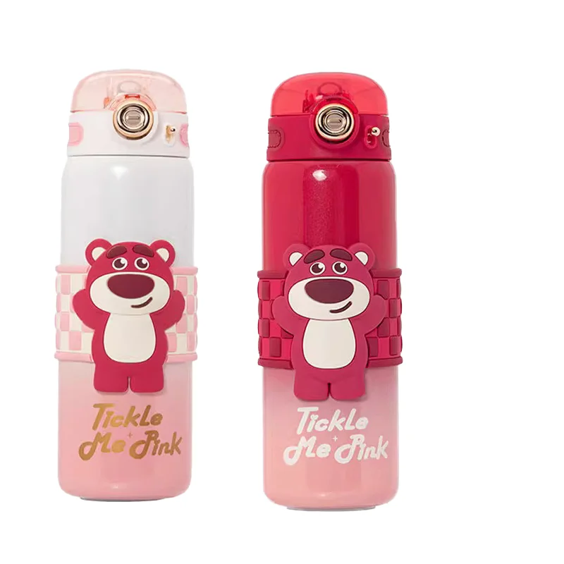 

500ml Disney Co Branded Strawberry Bear Fengmang Insulated Cup for Elementary School Students Convenient To Carry Large Capacity