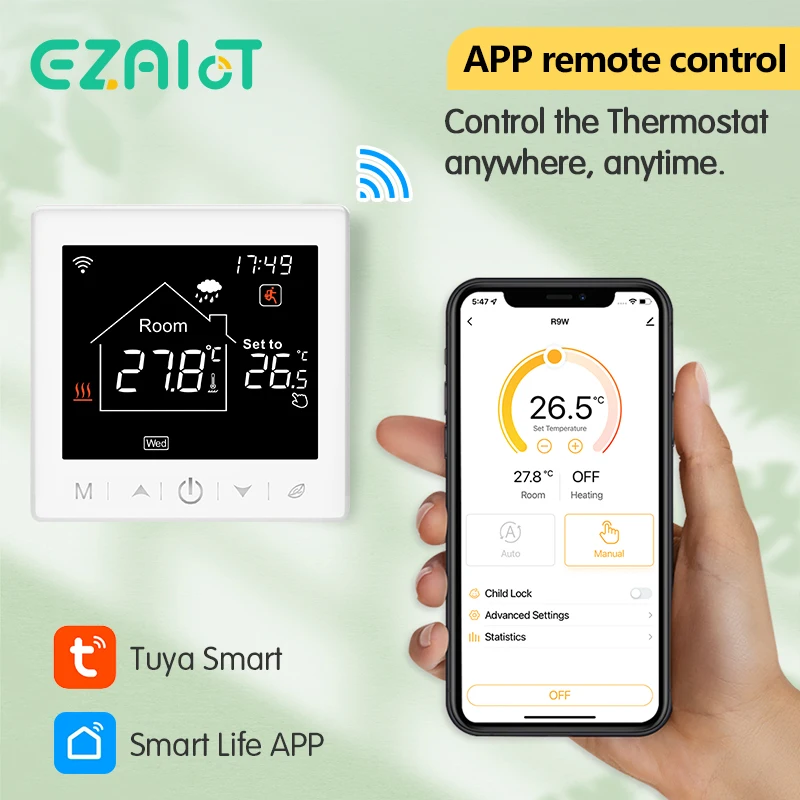 Imagem -05 - Wifi Termostato Inteligente 220v Piso Elétrico Aquecimento de Água Caldeira a Gás Temperatura Controle Remoto Suporte Vida Inteligente App Alexa