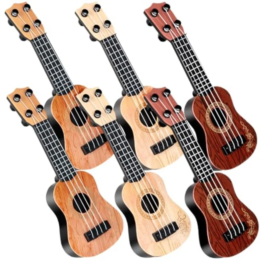 

10 Inch Mini Guitar 12 Pcs Toy Guitars 4 Strings Mini Ukulele Musical Instrument in Bright Colors for Toddlers and Beginners wi