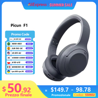 Picun F1 ANC Wireless Bluetooth 5.4 Hi-FI Audio Headphones 43dB Adaptive Noise Cancelling Headsets 40mm Driver 80H Playtime APP