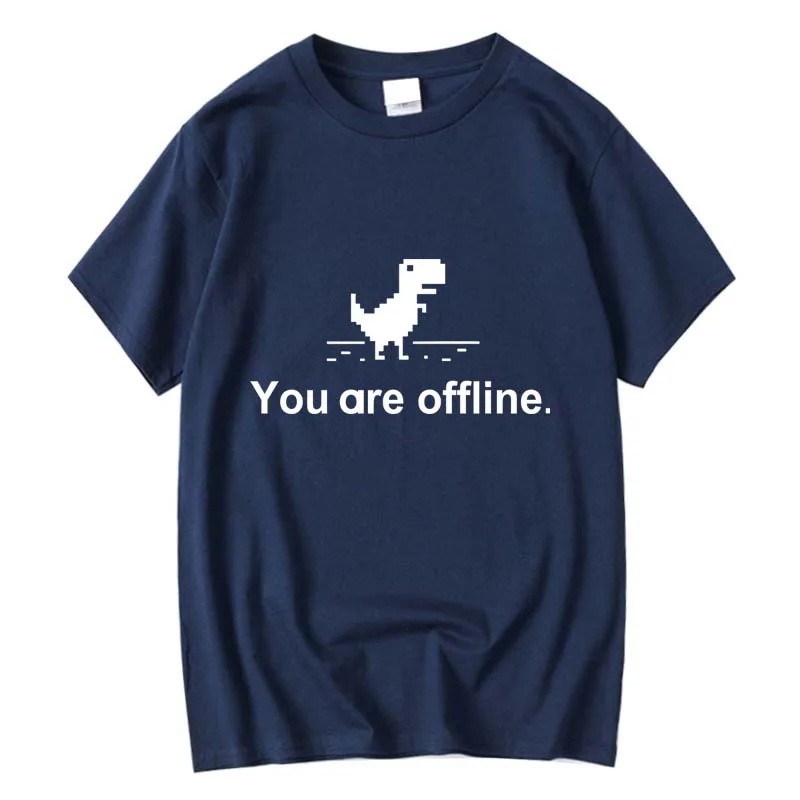 XIN  Men's High Quality 100% Cotton Dinosaur Print T-Shirt Comfortable Breathable Casual Style for Street Fashion
