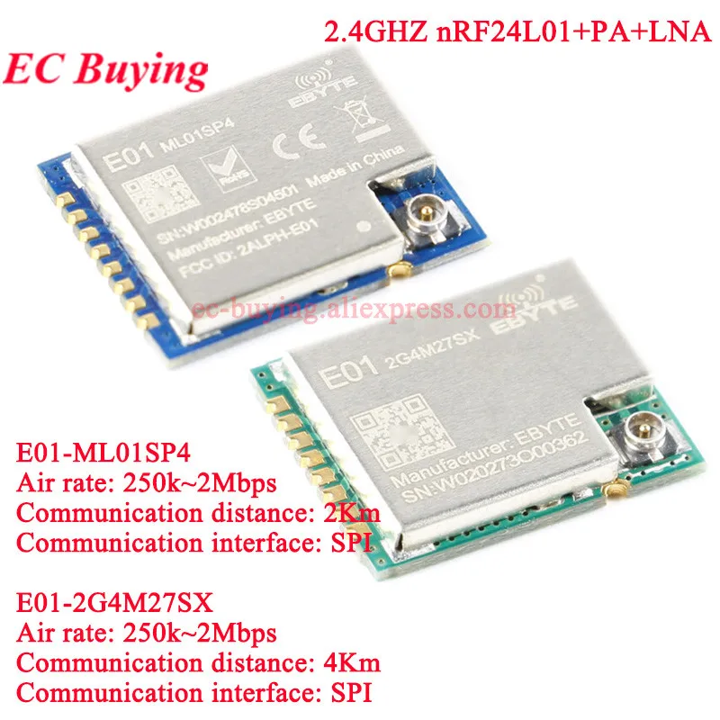 

10 шт./1 шт. E01-2G4M27SX ML01SP4 беспроводной модуль Wi-Fi 2,4 ГГц RF трансивер nRF24L01 + PA + LNA 2,4G 2 4 км передача на большие расстояния
