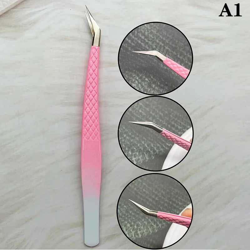 Eyelash Comb Tweezers Anti-Static Non-Magnetic Professional Pincet Lashes Extension Tweezers Makeup Tools Rhinestone Picker Tool