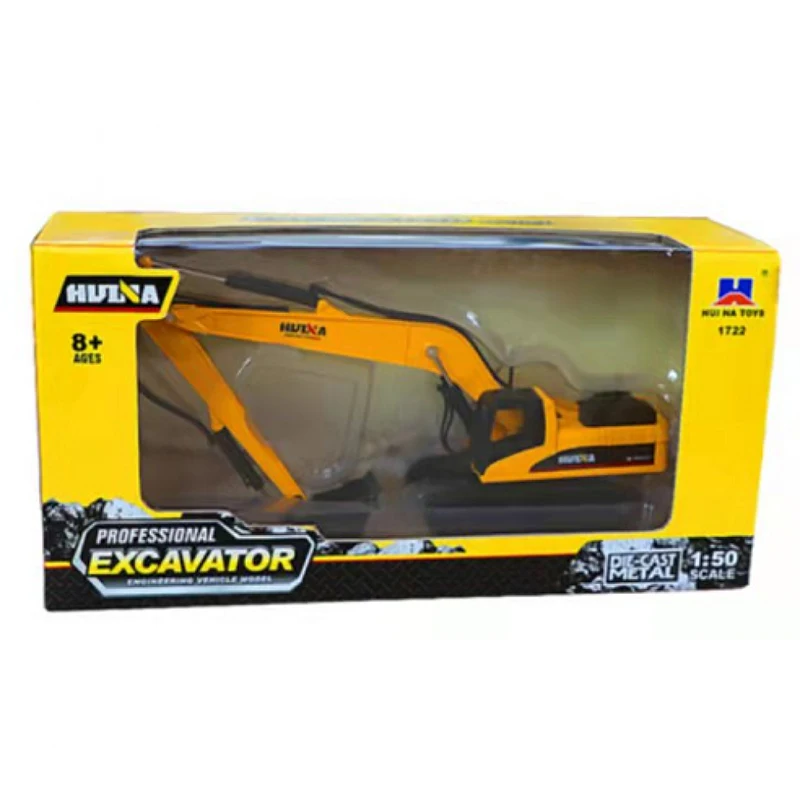 Huina 1722 1/50 Cars Trucks Diecast Engineering Vehicle Model Alloy Excavator Toys Long Arm Tractor Toys for Boys