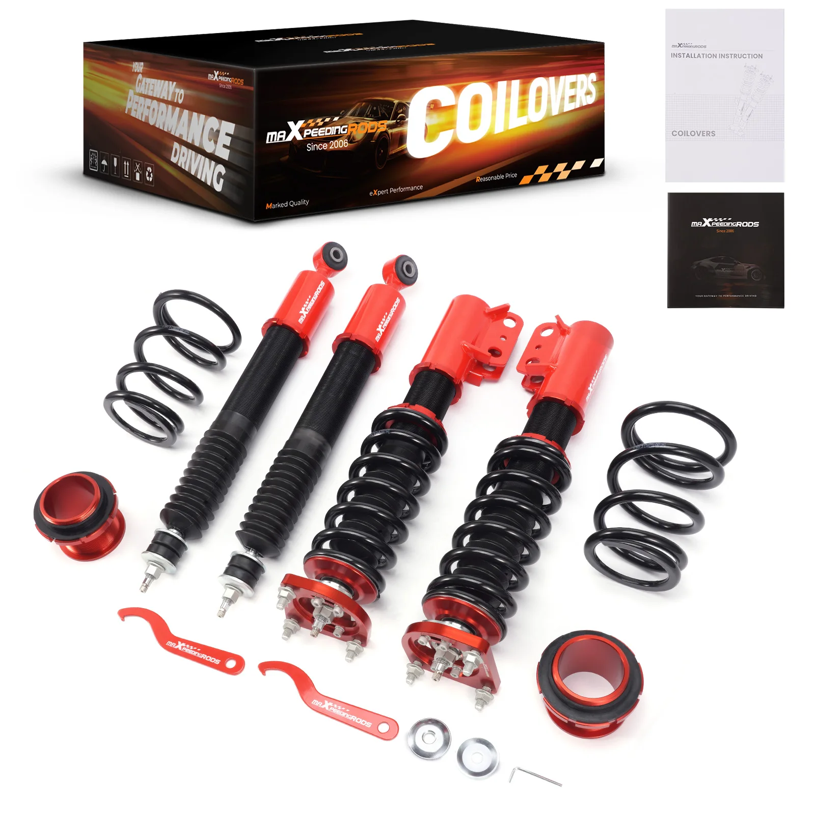 Coilovers 24 Level Damper Suspension Lowering Kits For Ford Mustang GT 1994-2004