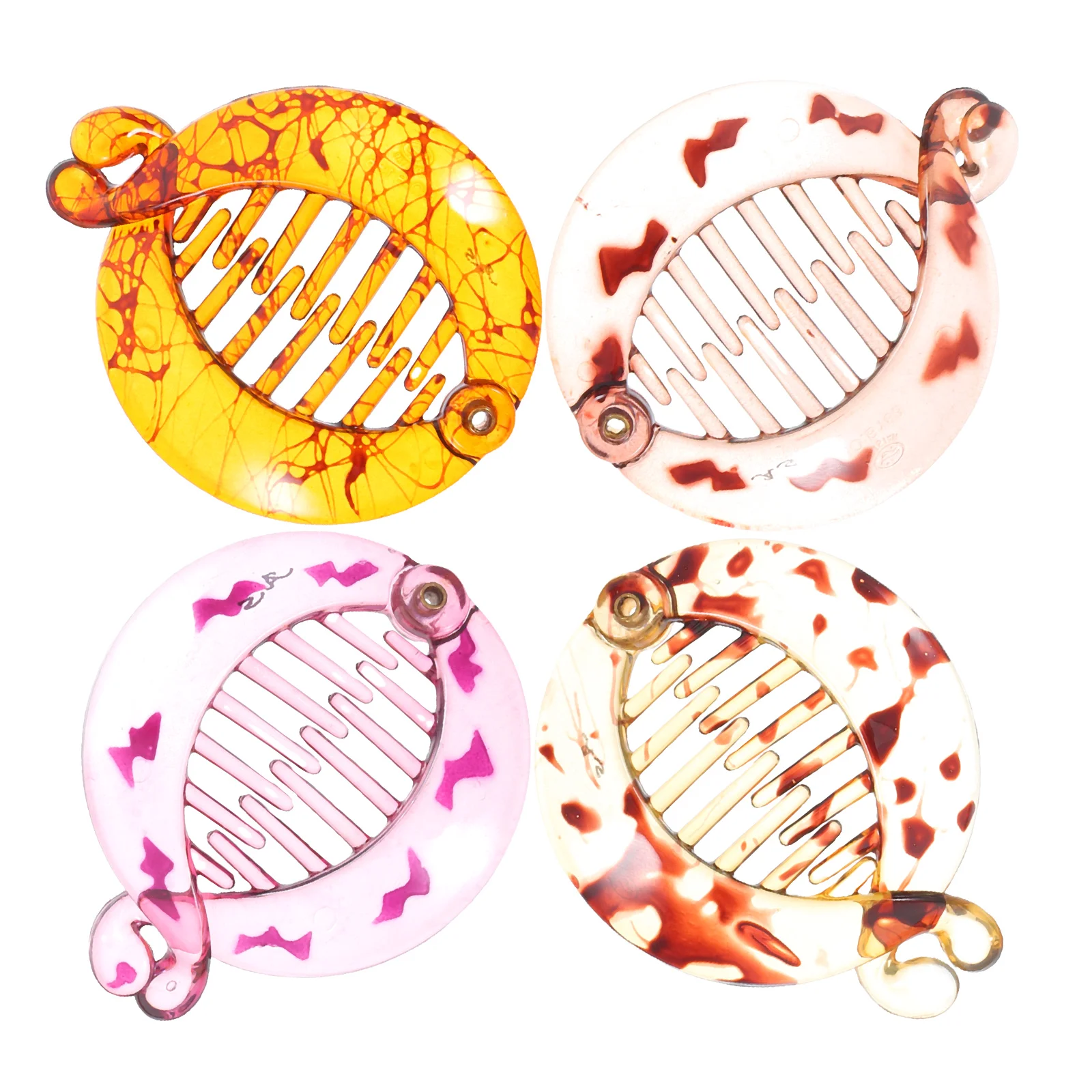 

4 Pcs Hair Clips Set Claw Resistant Cowhells Pins Fashion Accessories Non Slip Long Term Any Season Hair Color Party Wedding