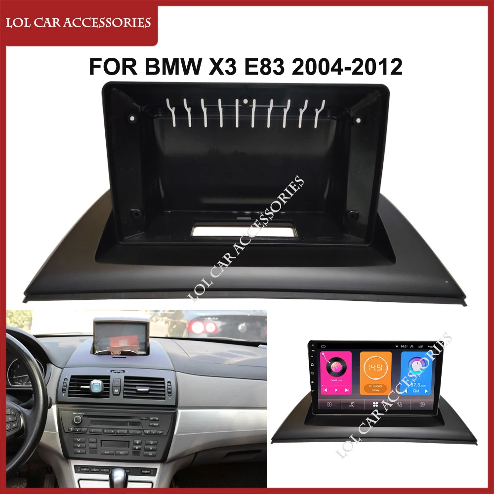 9 Zoll für BMW X3 E83 2004-2012 Autoradio Android Stereo MP5 Player Blendenrahmen 2 Din Headunit Armaturenbrett-Abdeckung Zierleisten-Set