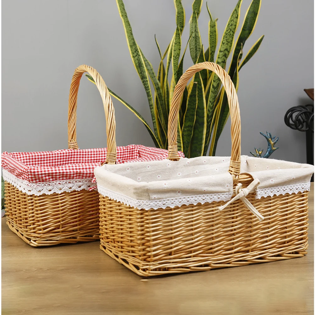 

Wicker Basket Steamed Willow Baskets Portable Lightweight Home Storage Fruit Flower Banquet Multi purpose Household Holders