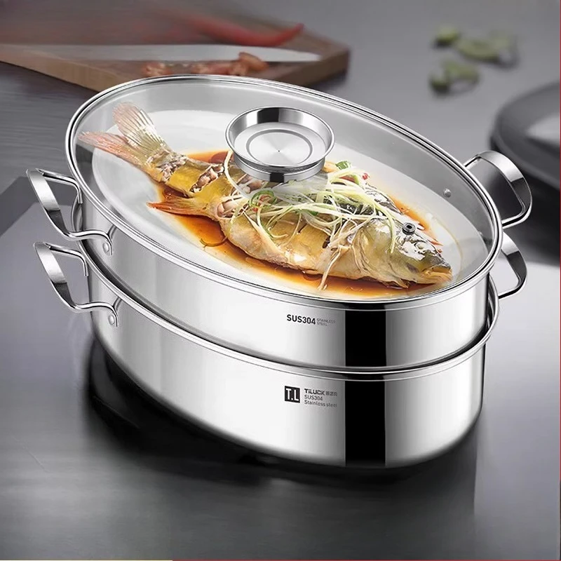 

Штабелируемая пароварка из нержавеющей стали, многослойная пароварка, домашняя кухня, большая емкость, можно мыть в посудомоечной машине, индукционная готовая панель