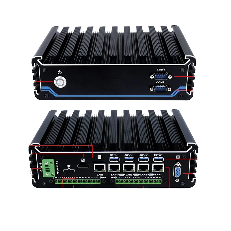 Iwill 4-Port Gigabit PoE Network Port Industrial Control Host Computer with 16-bit GPIO Machine Vision Computer Accessory