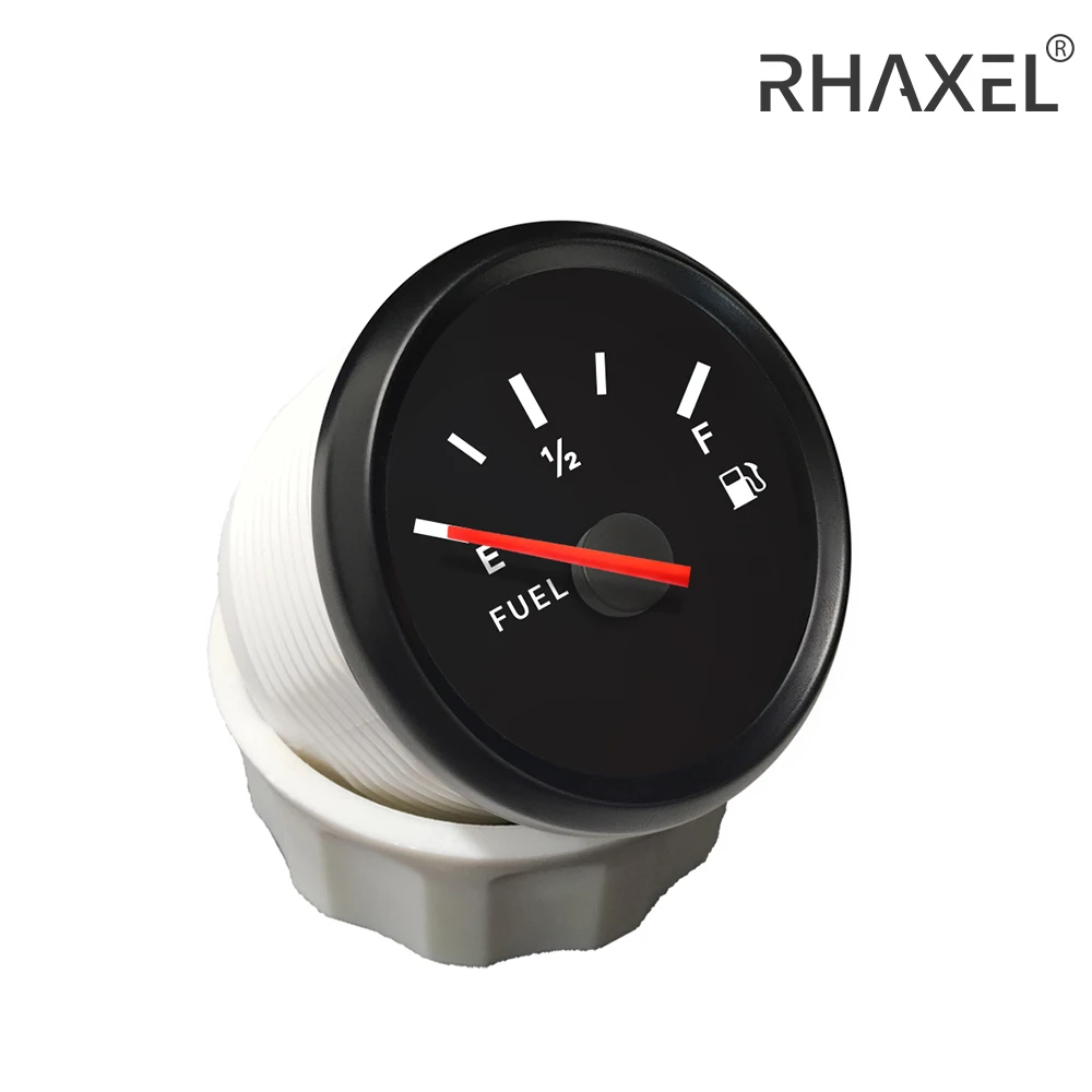 RHAXEL 52mm Fuel Level Gauge Meter 0-190ohm 240-33ohm Signal with Red Backlight 9-32V Level Sensor 335mm 350mm 385mm 400mm 450mm