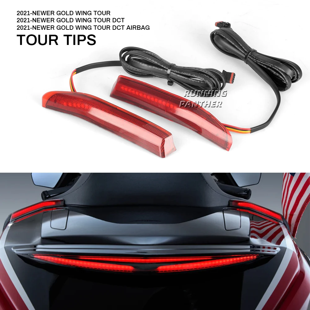 

For Honda Goldwing Gold Wing GL1800 Tour DCT Airbag 2021-2023 Motorcycle Top Box Trunk Tour Tips Side LED Decorative Light Lamp