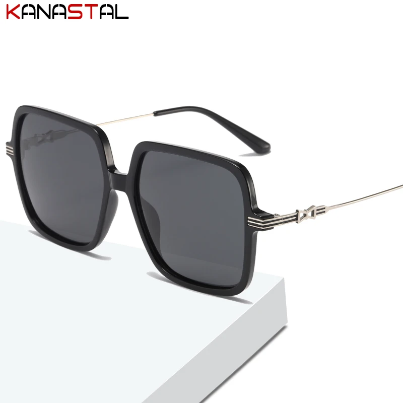 Women Polarized Sunglasses UV400 Female Fashion Sun Glasses Metal Square Eyeglasses Frame Sunscreen Fishing Travel Visor Eyewear