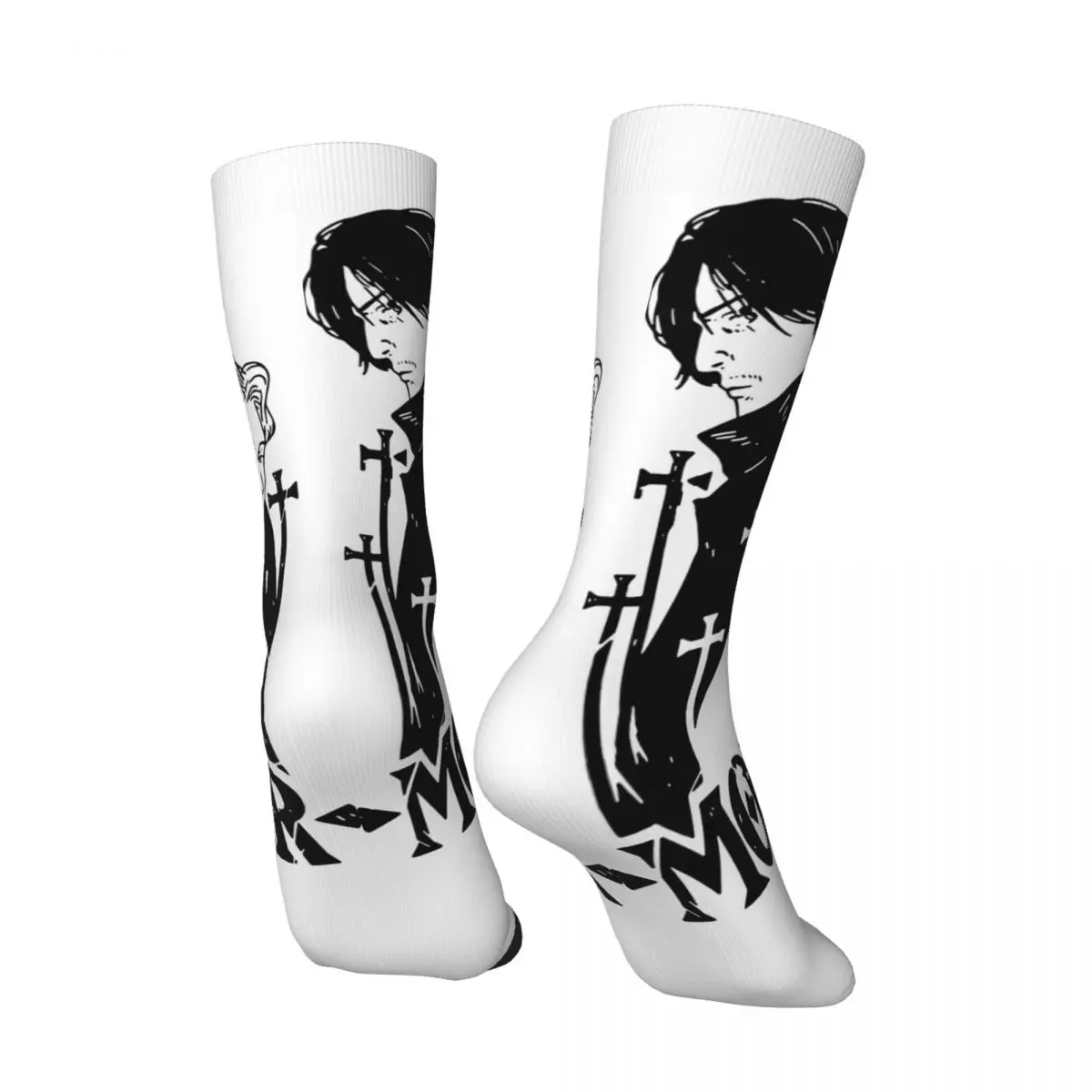 Men's compression Socks Monstre Johan And Liebert Kenzo Tenma Retro Harajuku Japanese Anime Monster Street Seamless Crew Sock