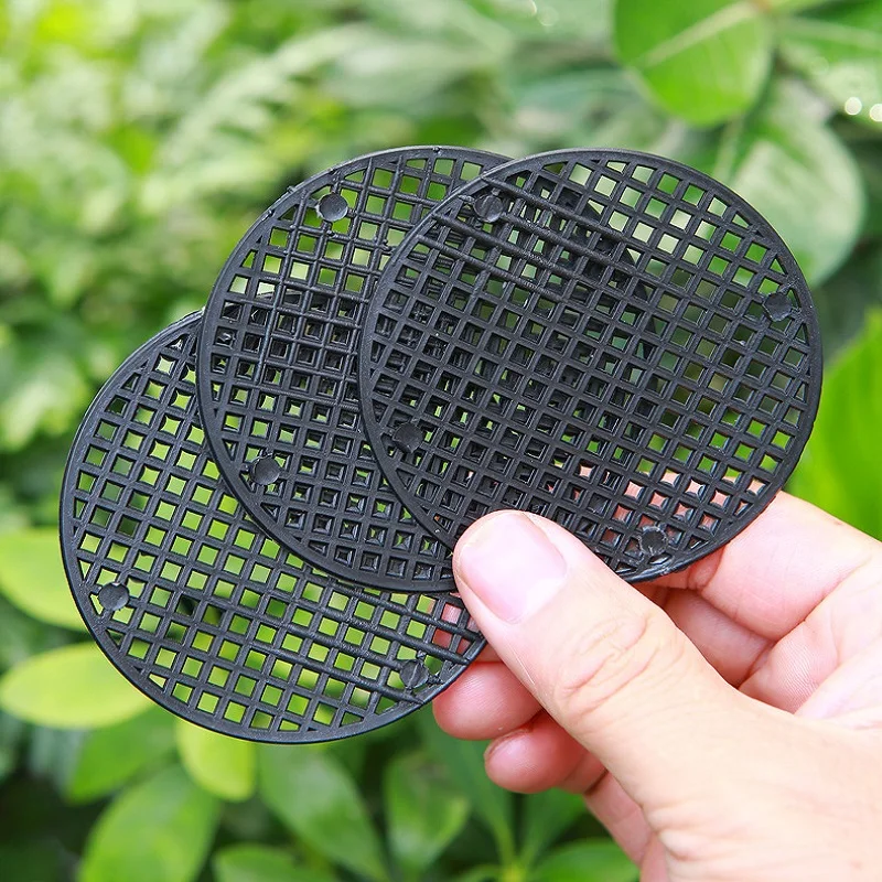 2.5/4.5/7.5cm Flower Pot Bottom Hole Pad Net to Prevent Soil Leakage Bonsai Bottom Round Mesh Plastic Breathable Mesh
