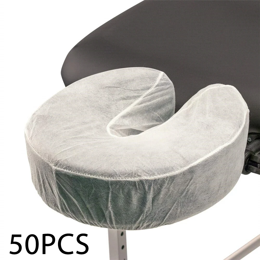 50Pcs Disposable Non-Woven Headrest Pillow Spa Salon Bed Table Cover Paper Beauty Massage Face Cradle Table Head Rest Covers