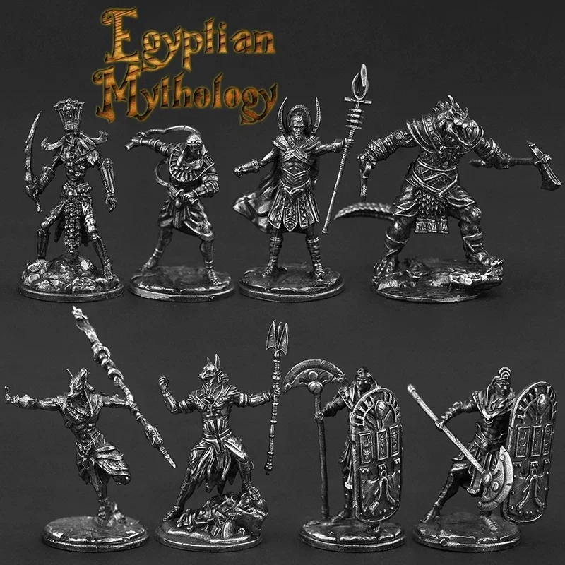 Vintage Metal Egyptian Myth Ancient Soldier Mini Model Paintable Figurine Desktop Tabletop Game Ornament Collection Gift For Men
