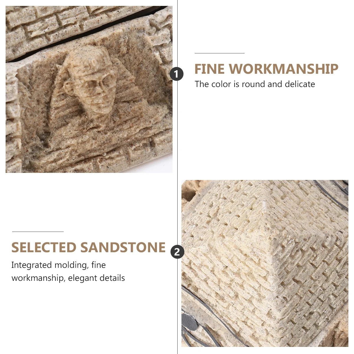 

1 шт., винтажная смоляная пирамида, украшение, песчаник, шкатулка для драгоценностей, настольное хранилище, ремесло для домашнего офиса, смоляная пирамида