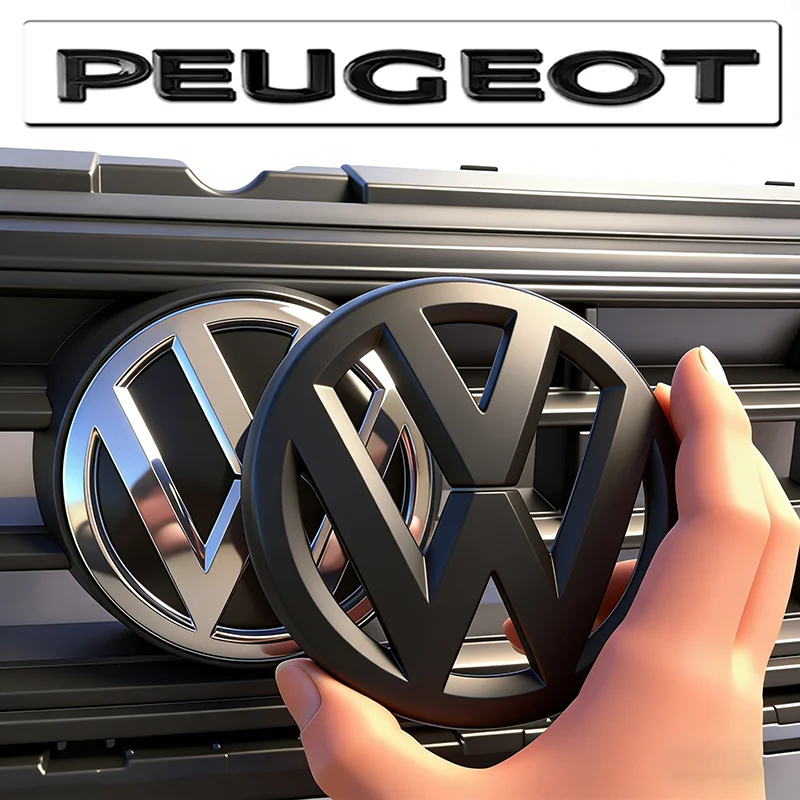 Volkswagen Auto-Logo Frontgrill Heckklappen-Dekorationsaufkleber für VW GTI Golf Polo Passat Tiguan T-ROC CC Arteon/Autoschlüsselanhänger. – Detail 1
