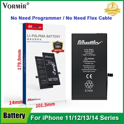 2pcs No BMS Soldering Battery For iPhone 11 12 13 14 Pro Max Phone Batteria No Need Programmer No Pop-up Shows 100% Capacity