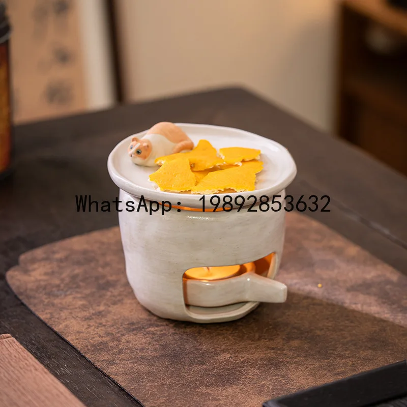 Powdered candle heating stove, aromatherapy stove, roasted tea stove, ceramic roasted tea tea wake-up device, cedar holy wood