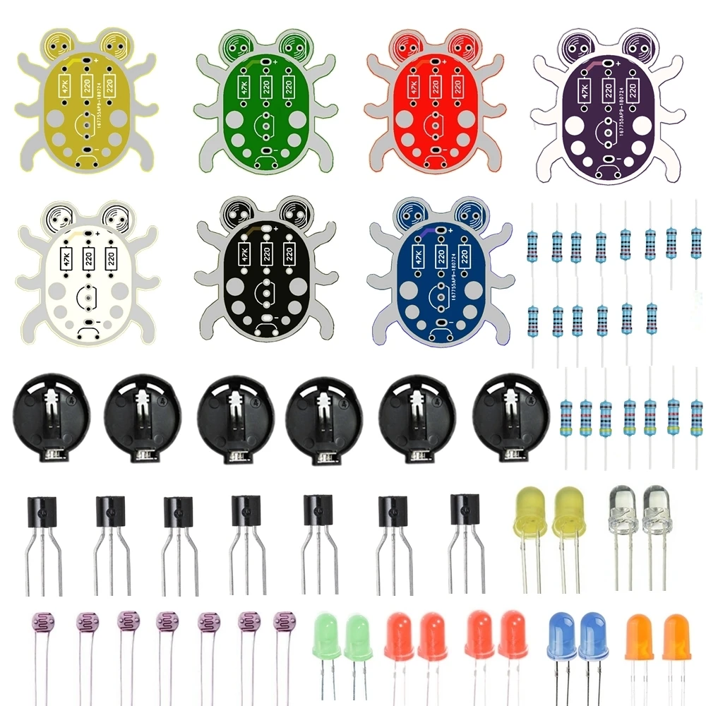 Weevil Eye DIY Elektroniczny zestaw dla początkujących do nauki lutowania Zabawny zestaw ręcznie robiony prezent (czerwony. Żółty. Zielony Biały Niebieski Czarny Fioletowy)