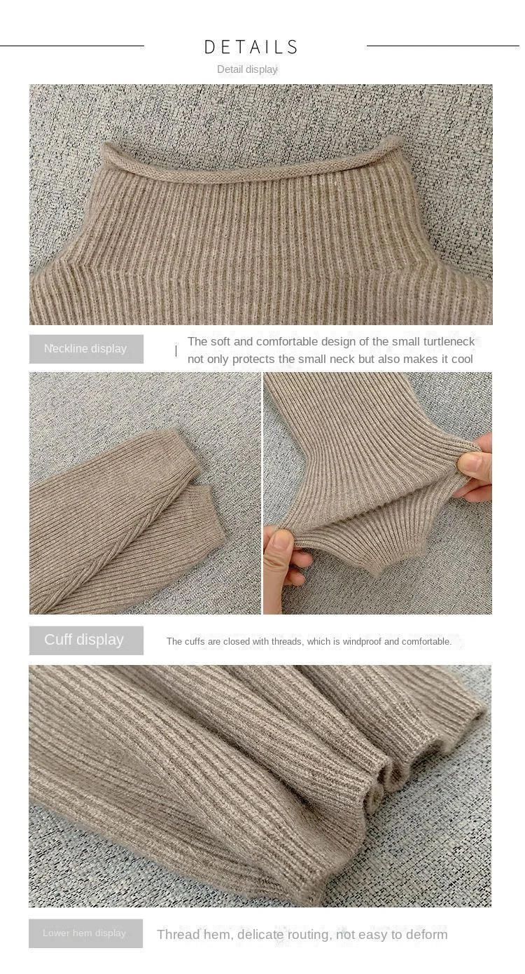 1-14 Years Toddler Kids Knit Sweaters for Girls Turtleneck Fall Warm Sweater Tops Baby Infant Soft Long Sleeve Pullover Sweater