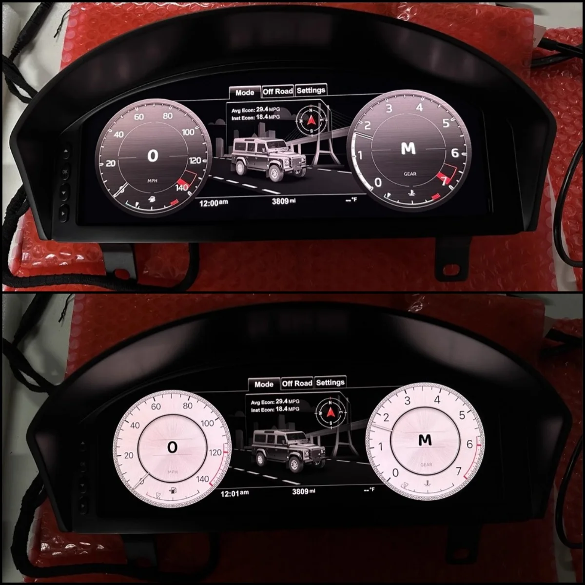 12.3inch LCD Dashboard Meter For Land Rover Defender 2012 2013 2014-2016 Car Digital Cluster Speed Panel Odometer Speedometer