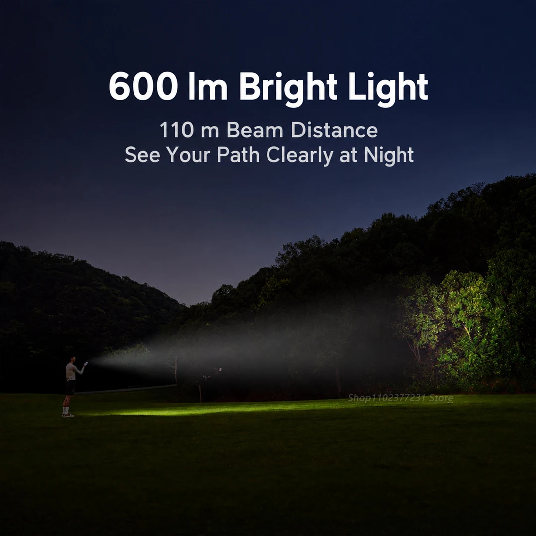 MIJIA Outdoor Flashlight 600LM 110m 3 Modes 33H Battery SOS Red Light IP66 Waterproof Camping Headlamp Bike Lamp
