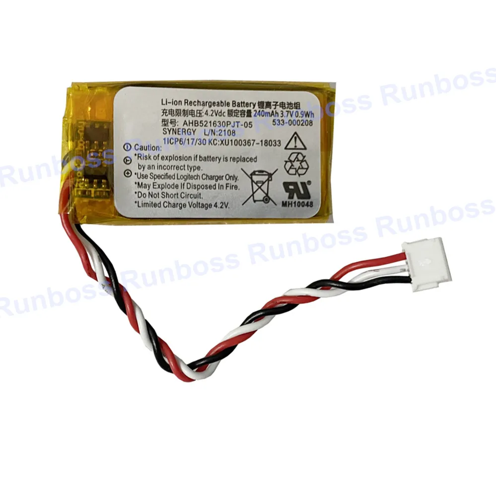 2PCS/Lot 3.7V 240mAh Battery For Logitech G Pro X GPW 1 2 Wireless Mouse Feet Skates AHB521630PJT-05 Superlight M-R0070 SPEED