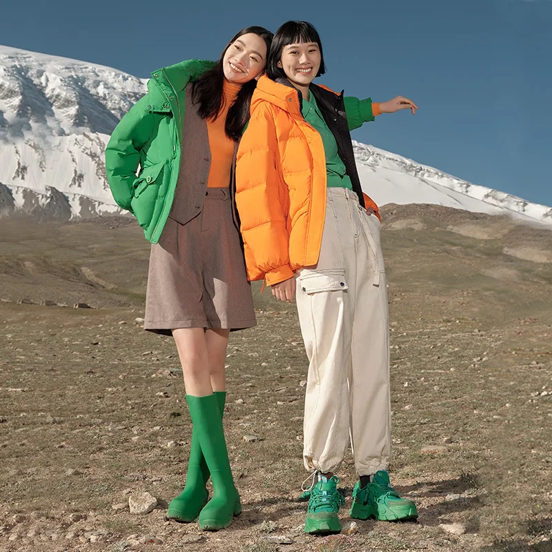 Chericom ショート厚いダウンジャケット女性の冬暖かい防寒フード付きパファーコートファッションオフィスレディパッド入りジャケット Y289091Y