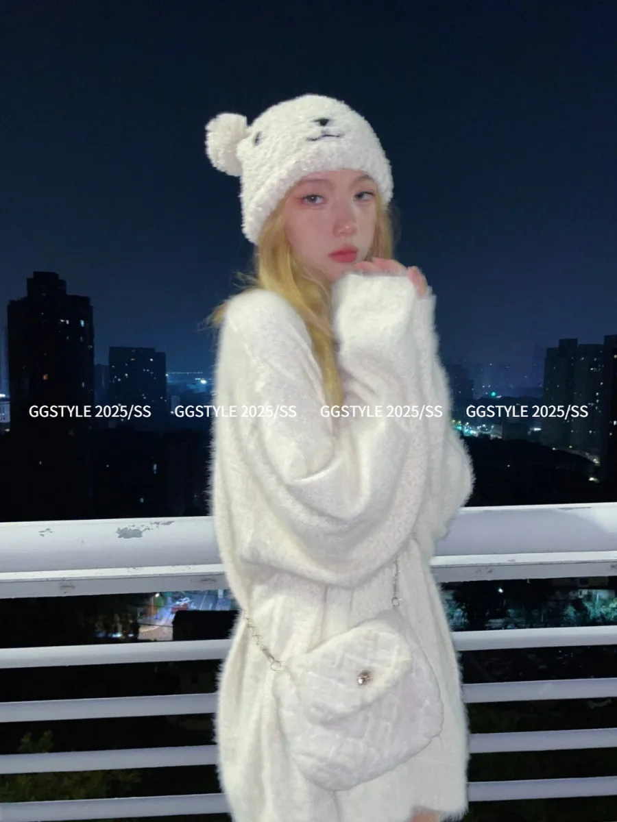 

Свитера Джемперы Пуловеры Женские Кашемировые Граффити Искусство Облегающие Уличные Городские Y2K Мода Хип-Хоп Культура Красочные Спорт