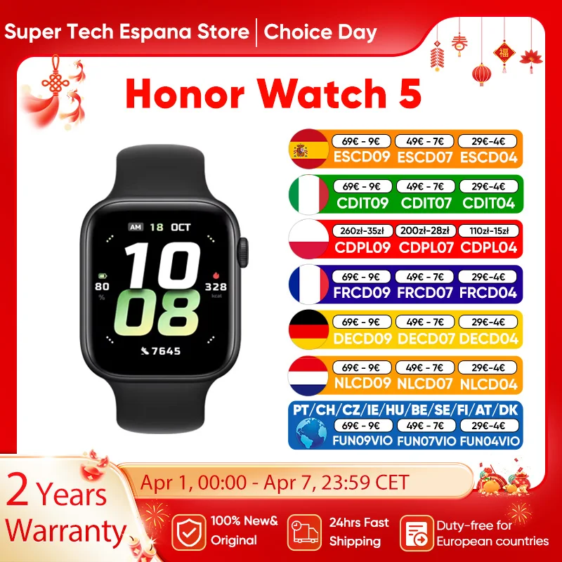 Neue Ehre Uhr 5 Gesundheit Scan präzise GPS-Tracking 15 Tage lange Akkulaufzeit 1,85 Zoll größer Amoled Display 60Hz 5atm IP68 BT 5,2
